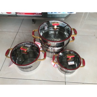 Bộ nồi inox 5 đáy hasuka HSK -386  (bảo hành 12 tháng)