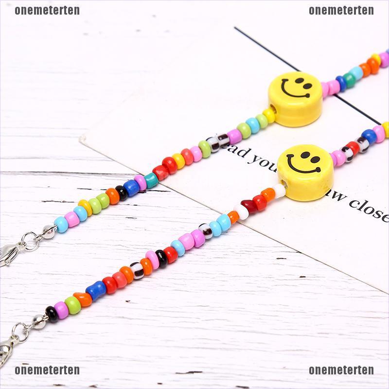 Vòng Tay Chuỗi Hạt Nhiều Màu Hình Mặt Cười Phong Cách Boho Cho Nữ | BigBuy360 - bigbuy360.vn