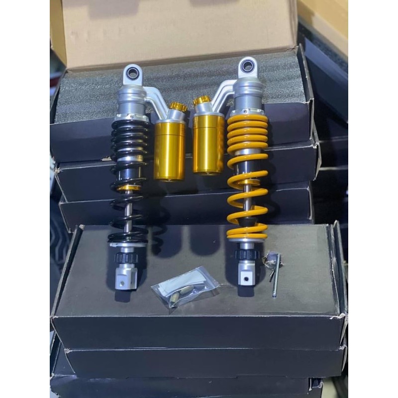 PhuộC sau ohlins BÌNH DẦU TRÊN  màu vàng  tặng kèm lò xo màu đen xe click vario scoopy vision