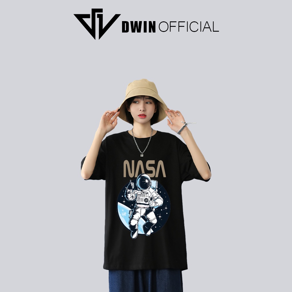 Áo thun unisex nasa thời trang Dwin basic tee phông trơn nam nữ tay lỡ oversize form rộng