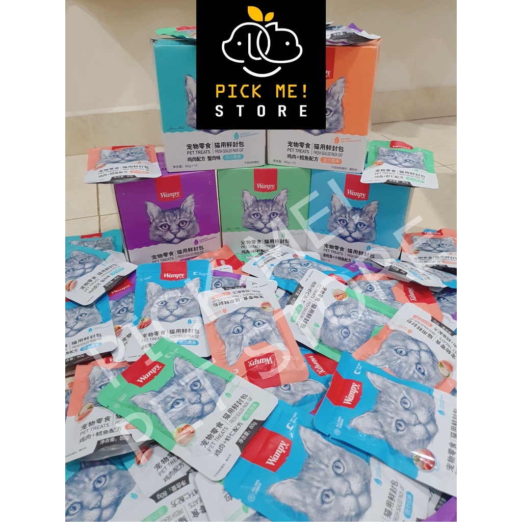 Pate Súp Thịt Tươi Wanpy Cho Mèo Mọi Lứa Tuổi 80g