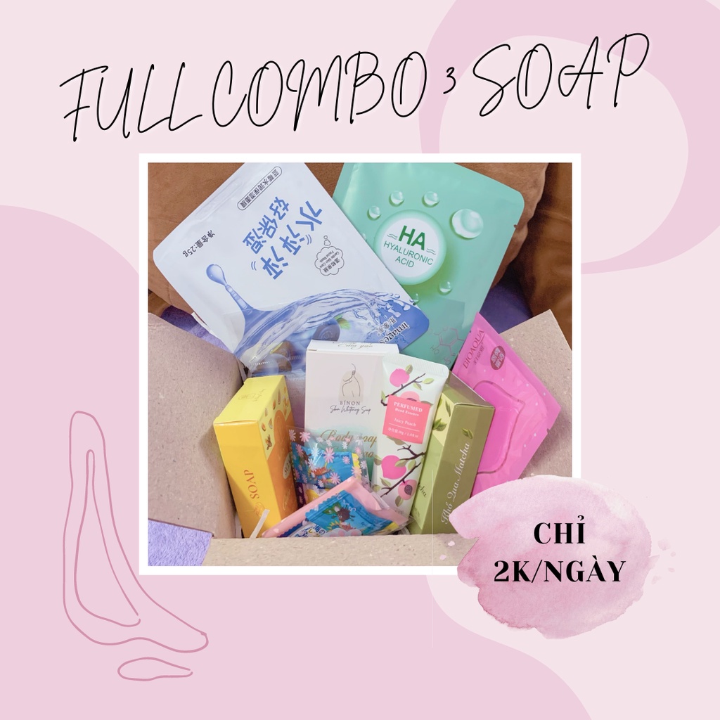 [FULL] Combo 3 Soap khổ qua matcha + Soap cám gạo + Soap cam nghệ + TẶNG KÈM TÚI ĐỰNG SOAP