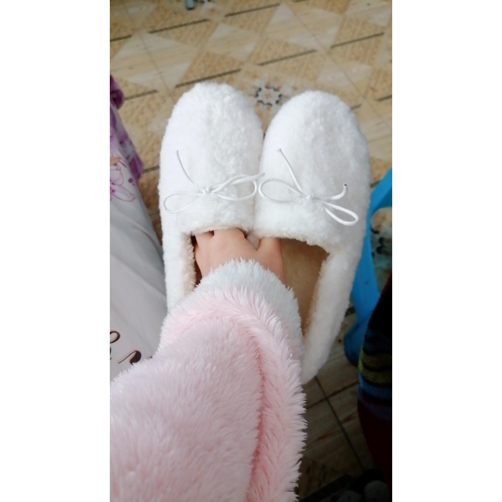 Giày Lười Phối Lông Xù Ấm Áp Thời Trang Dành Cho Nữ