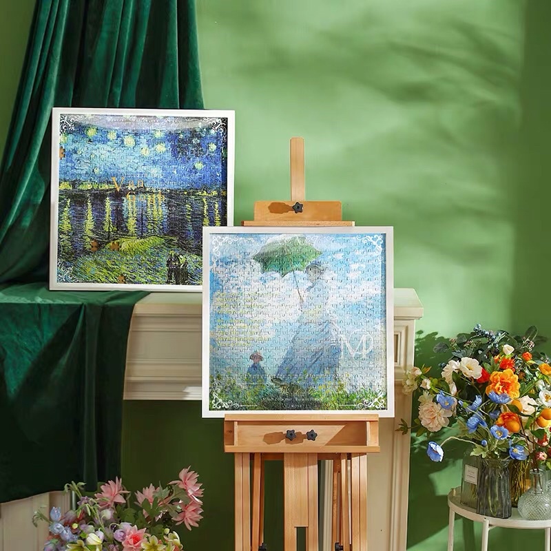 Bộ xếp hình hoạ tiết tranh Van Gogh và Caude Monet
