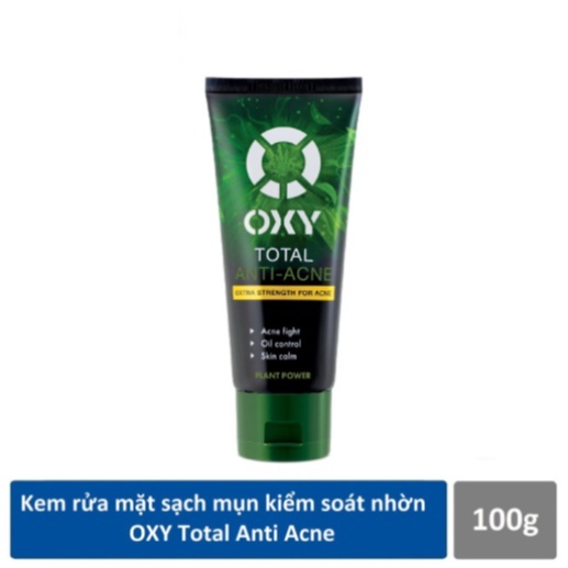 (mini 25g) Kem rửa mặt sạch khuẩn mụn kiểm soát nhờn OXY Total Anti Acne