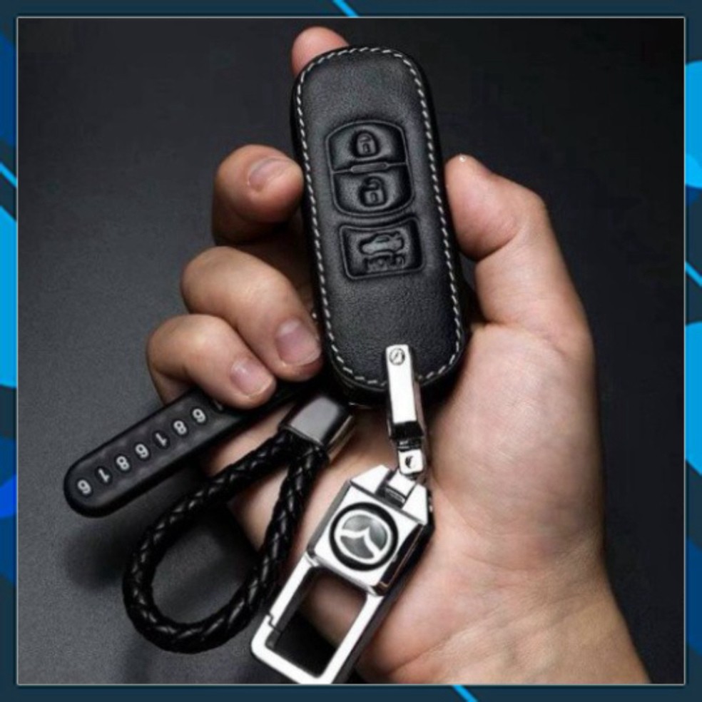 Đồ chơi xe hơi Bao da chìa khóa ô tô Mazda bảo vệ chìa bền đẹp và chắc chắn ốp cho các loại smartkey 2, 3, 6, cx5 2019 2