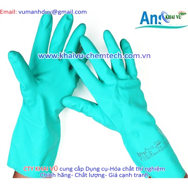 Găng tay chống hóa chất Ansell 37-176 cấu tạo nitrile - chống hóa chất - axit - dầu nhớt - thấm hút mồ hôi tốt