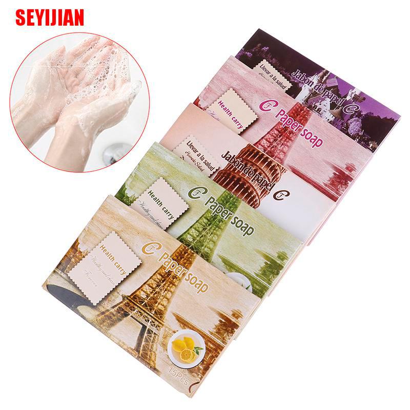 Hộp 15 Xà Phòng Giấy Mini Dùng Một Lần Tiện Lợi Khi Đi Du Lịch
