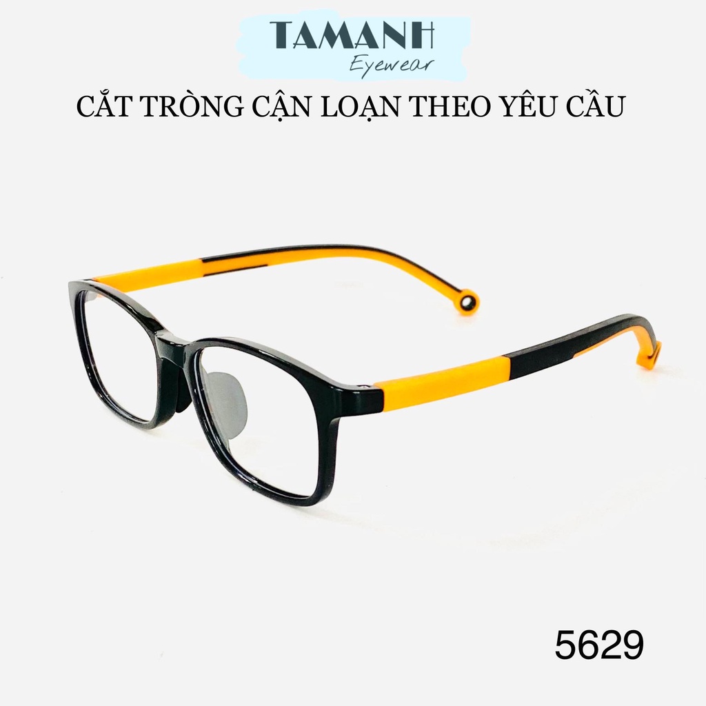 Gọng kính trẻ em nhựa dẻo 5629, nhẹ dáng mắt vuông TAMANHOPTIC nhận cắt mắt cận viễn loạn