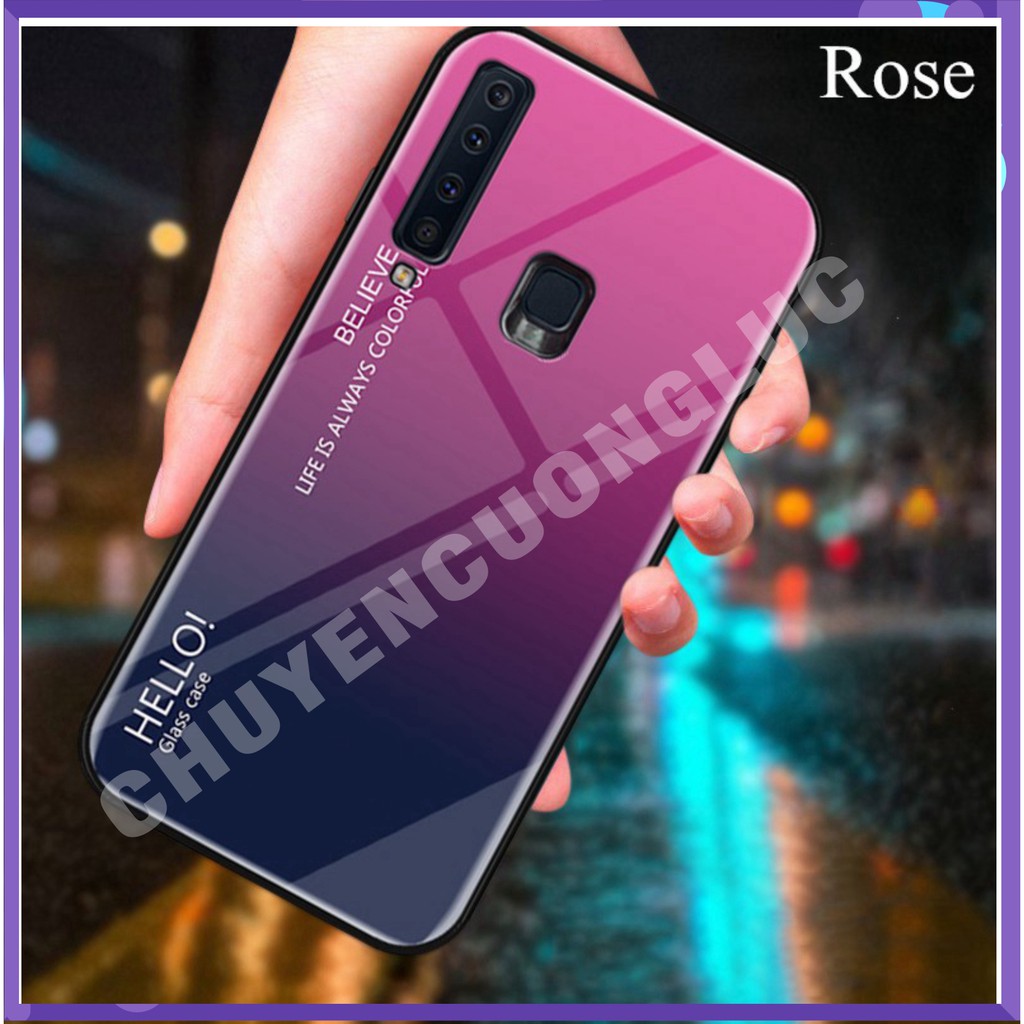 [HOT] ỐP LƯNG SAMSUNG Galaxy A9 2018 mặt kính cường lực màu gradient