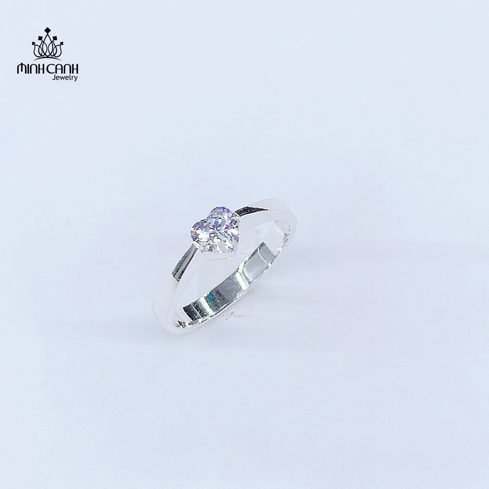 Nhẫn Bạc Nữ Đá Hình Trái Tim - Minh Canh Jewelry