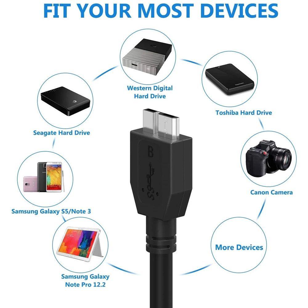 Dây Cáp Nối Dữ Liệu HDD 5Gbps Micro B USB 3.0 TAYLOR1 Cho Điện Thoại / Máy Tính
