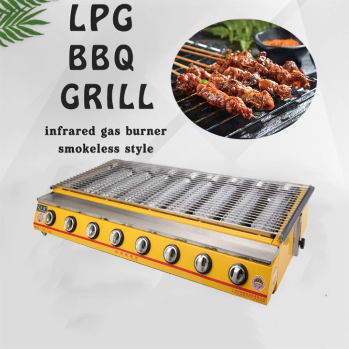 Bếp nướng bằng gas chuyên hải sản, nướng thịt bbq 8 đầu đốt dài ETON ET-K288