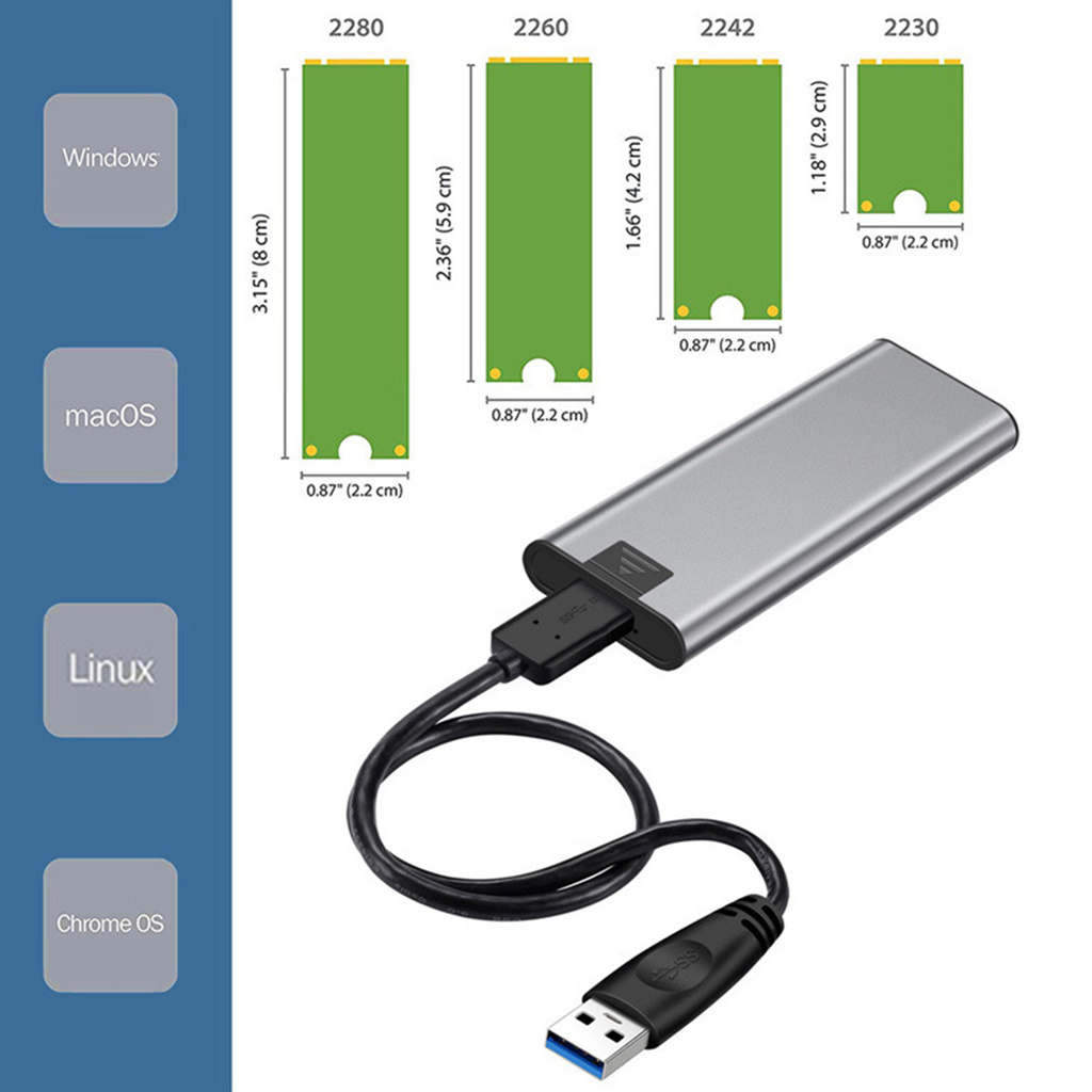 Hộp Đựng Ổ Cứng Ngoài M.2 Ngff Sang Usb 3.0 Ssd Ốp | BigBuy360 - bigbuy360.vn