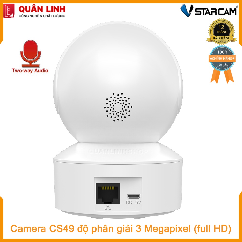 Camera trong nhà Vstarcam CS49 Full HD 1296P , tích hợp AI, bảo hành 12 tháng