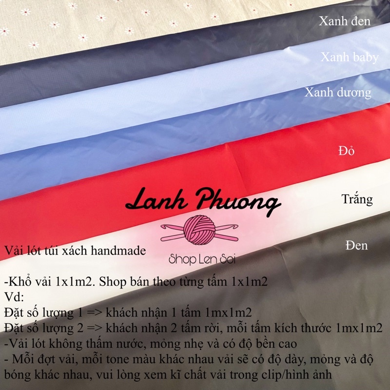 Vải Lót Túi Xách Không Thấm Nước