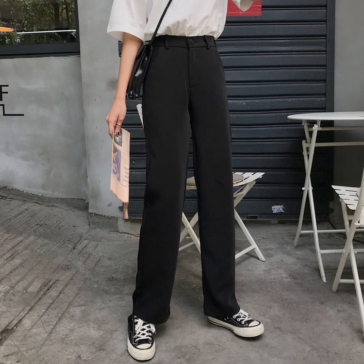 Quần dài ống đứng màu đen phong cách 30614