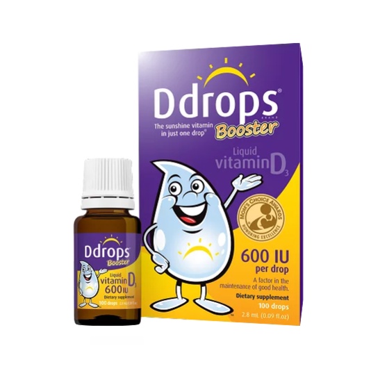 [ Hàng Mỹ ]  Vitamin D drops D3 600IU Booster cho bé từ 1 tuổi - 2,8ML 100 giọt