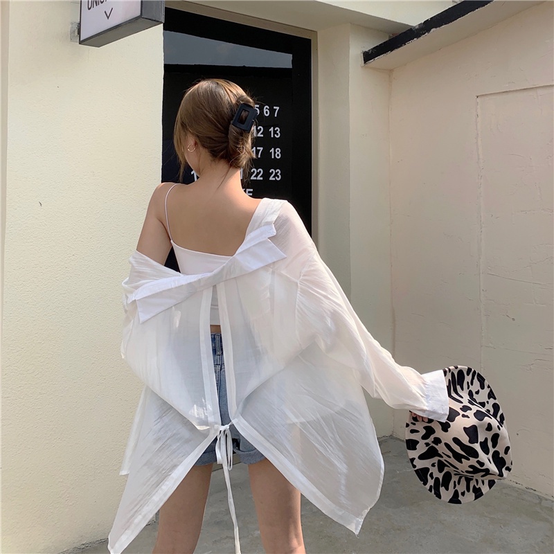 Áo Sơ Mi cardigan Tay Dài Dáng Rộng Cài Khuy Thời Trang Mùa Xuân Hàn Quốc Hàng Mới Cho Nữ