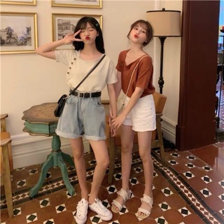 Áo thun nút chéo ulzzang
