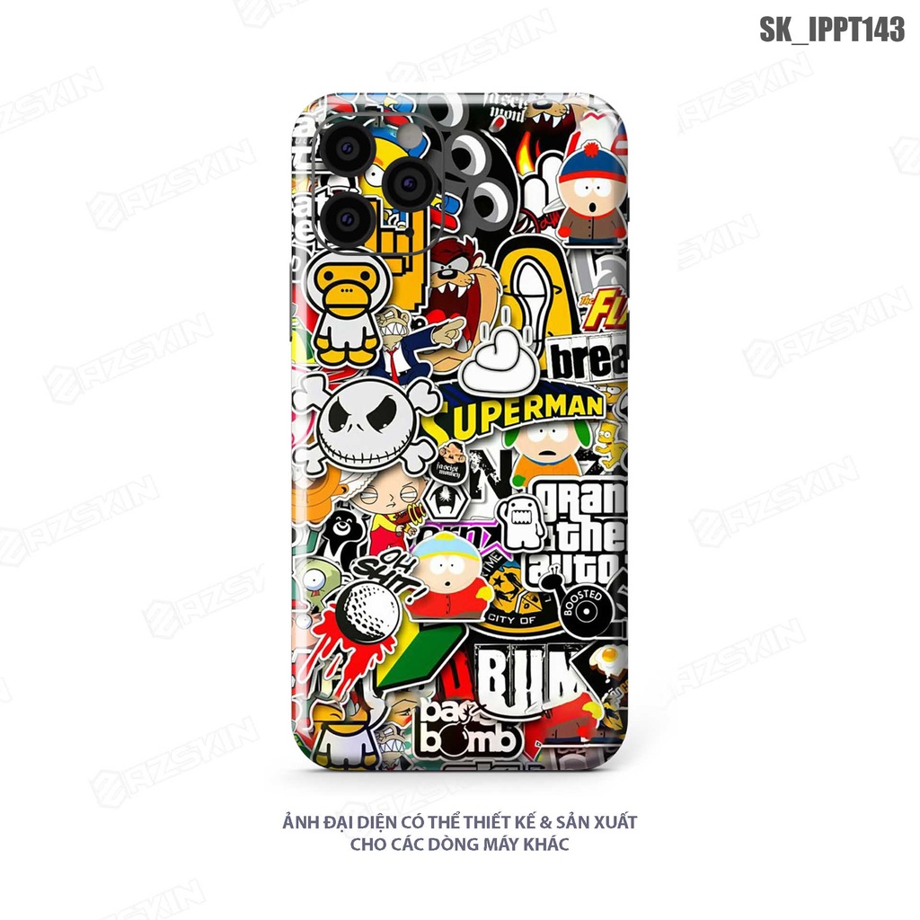 Miếng Dán Skin Pattern Hình Độc Lạ IPhone 7/14 Pro Max |SK_IPPT143| Chất Liệu Nhập Khẩu, Khuôn Cắt CNC, Dễ Dán Tại Nhà
