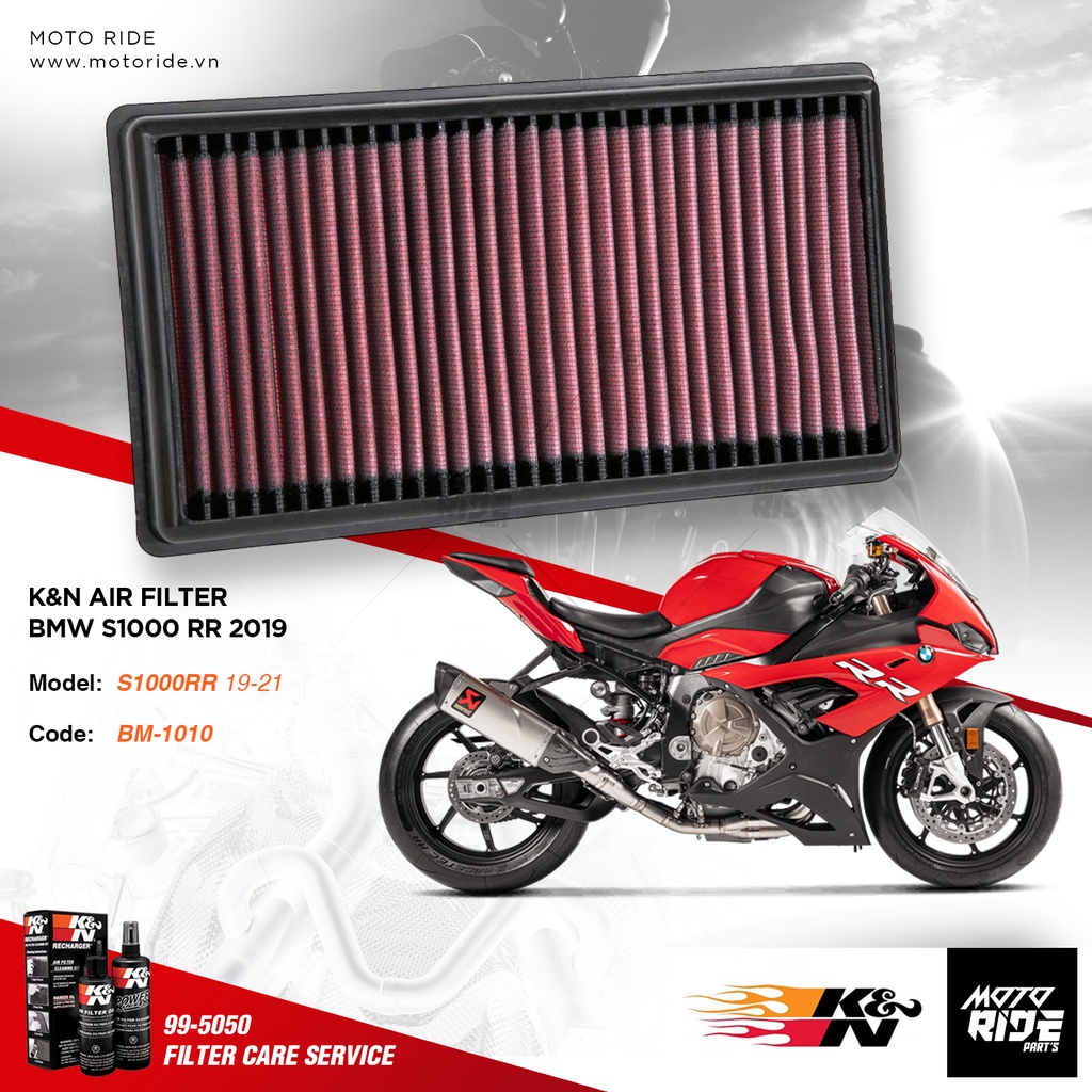 K&amp;N BM-1019 LỌC GIÓ ĐỘ CHO BMW S1000RR 2019+