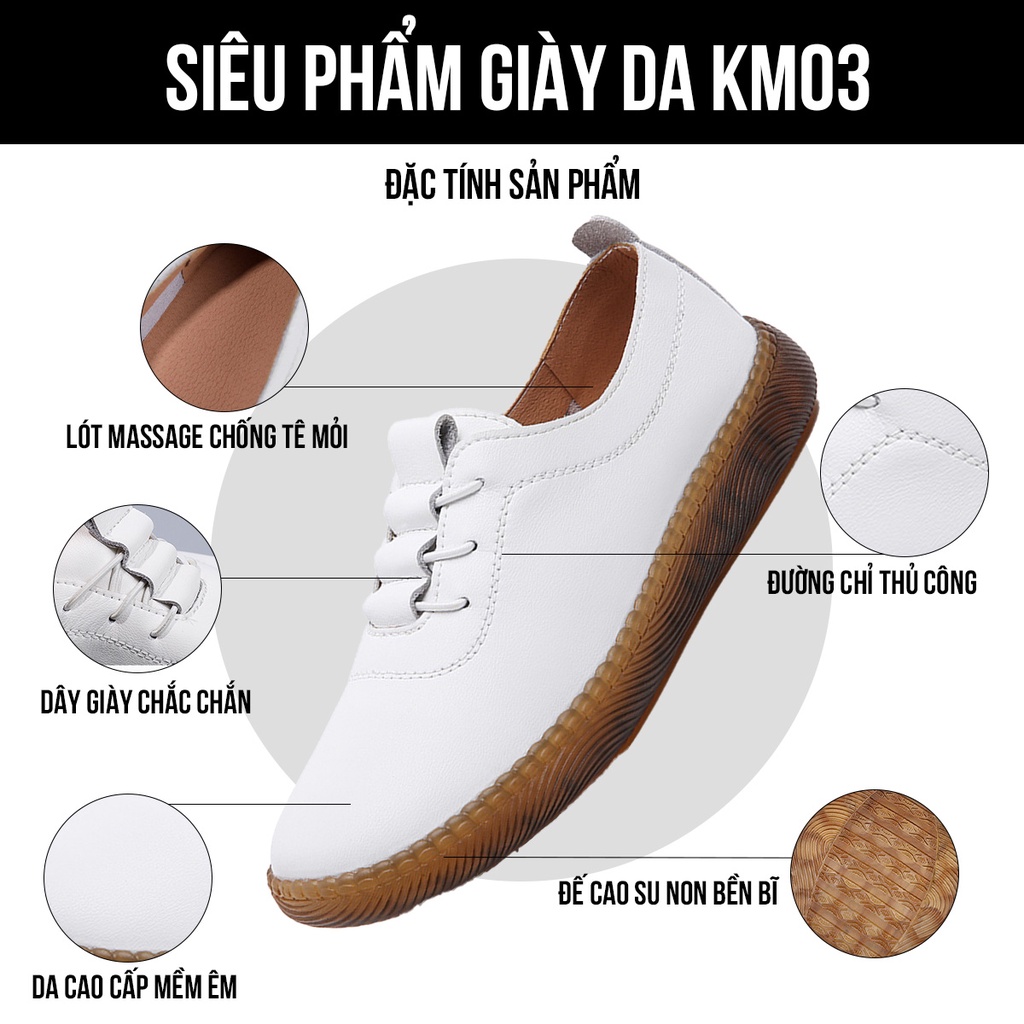 Giày nữ, giày thể thao da TIMAN KM03 thời trang trẻ trung bảo hành 1 năm