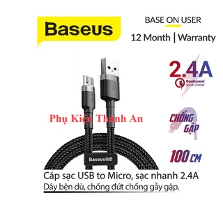 Cáp sạc nhanh Baseus Cafule Micro dây bện dù dài 1M/2M cho Android Samsung/ Xiaomi/Oppo/ Huawei