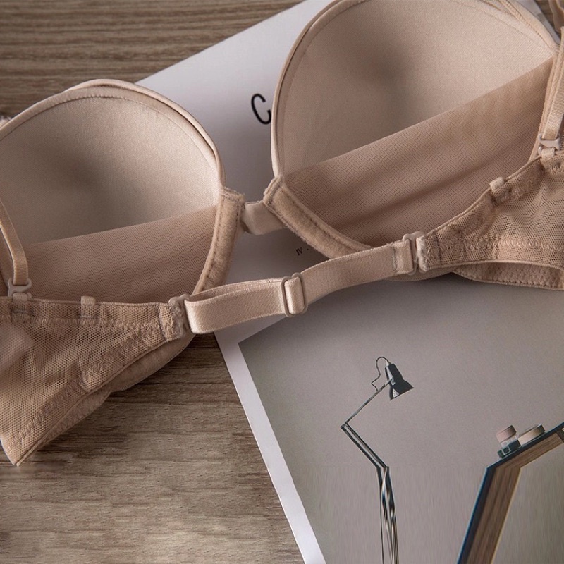 Áo Ngực Không Đường May Phối Lưới Thoáng Khí Hai Dây Chéo Sau Lưng Cao Cấp 212