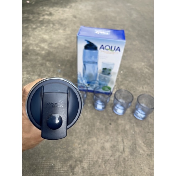 Bộ bình + 4 ly Lock & Lock Aqua