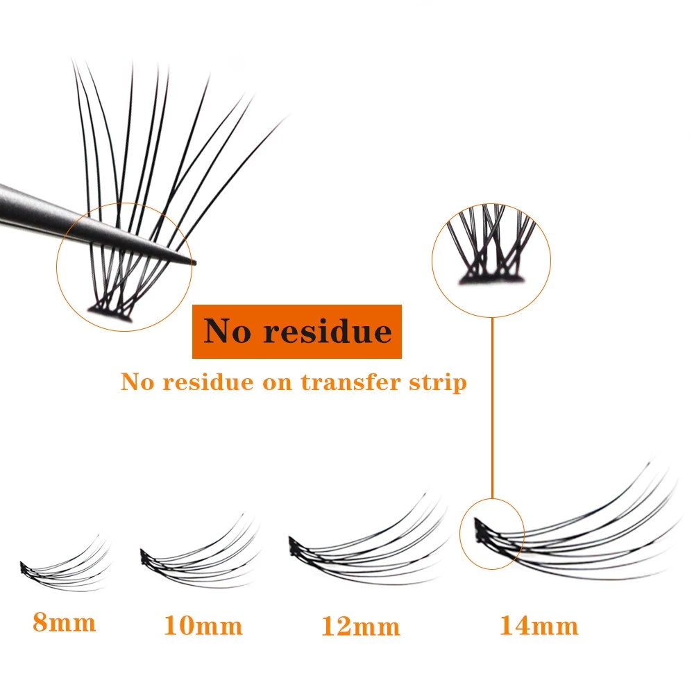 [Hàng mới về] Set 60 cụm lông mi giả cong dài tự nhiên 10D bằng lông chồn nhân tạo DIY
