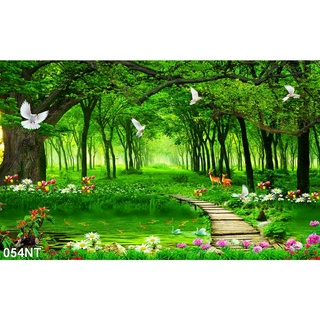 TRANH DÁN TƯỜNG 3D PHONG CẢNH THIÊN NHIÊN 054NT - TRANH DÁN TƯỜNG NON NƯỚC HỮU TÌNH