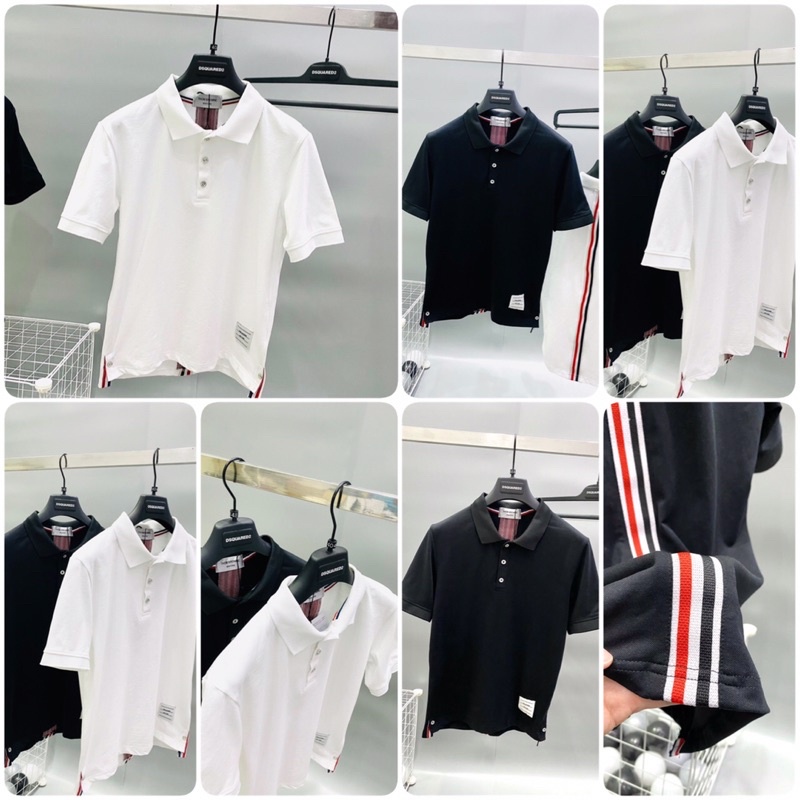 Áo Polo nam Thome Kẻ Sọc Cao Cấp - Áo Nam Thom Browne Cao Cấp