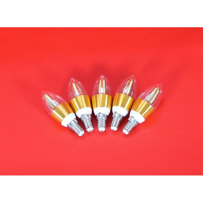 Bộ 3 bóng đèn LED C35 4W hình quả nhót viềm vàng đui E14