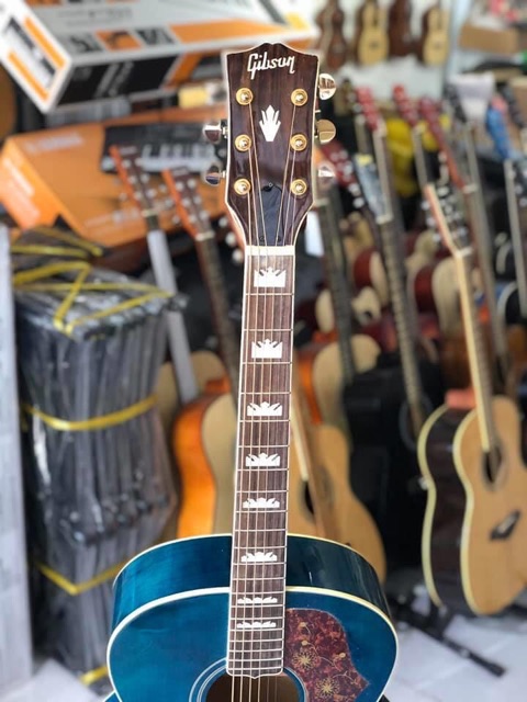 Đàn Guitar Gibson( full phụ kiện)- Màu xanh