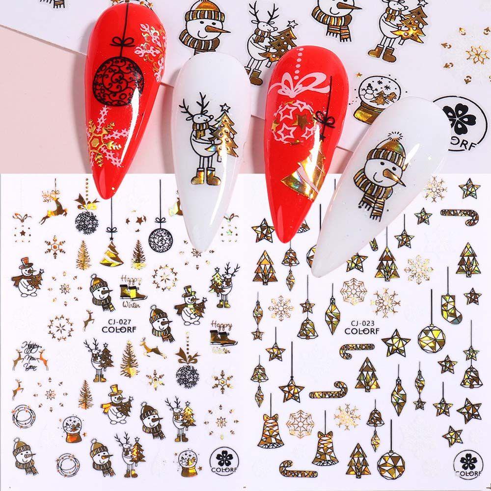 Miếng Dán Trang Trí Móng Tay Họa Tiết Giáng Sinh / Năm Mới / Ông Già Noel DIY