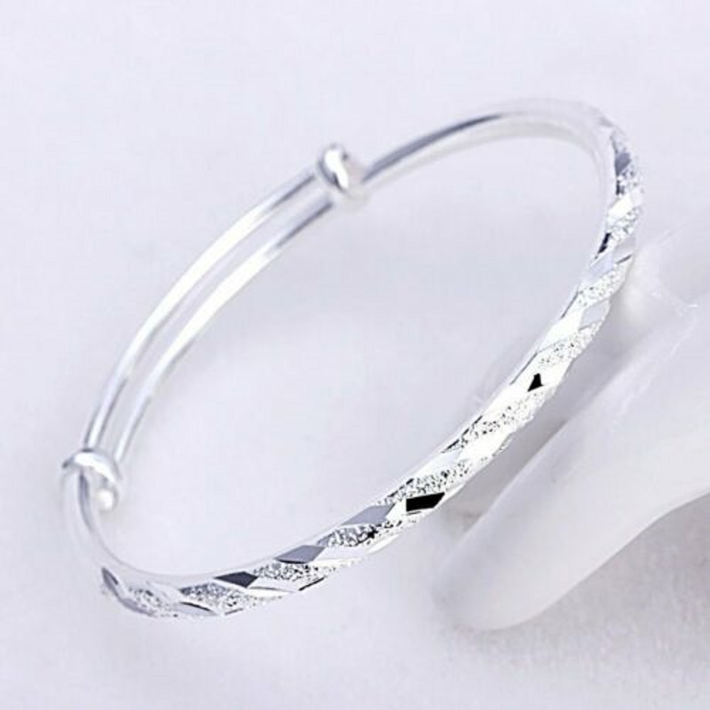 Cod Qipin Korean Width 4MM Retro Silver Cuff Bracelet Bring Lucky Adjustable Bangle Elegant Causal Gift