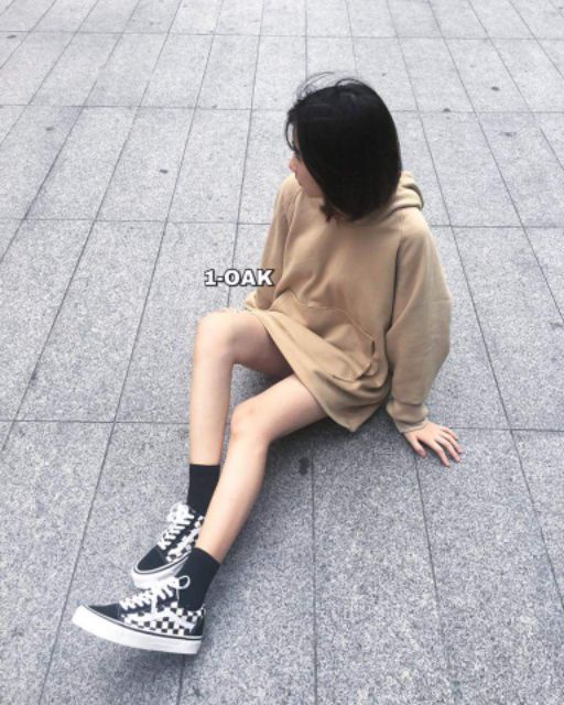 Áo Nỉ Bông Chui Đầu Có Nón Hoodie Trơn Có Túi Bụng