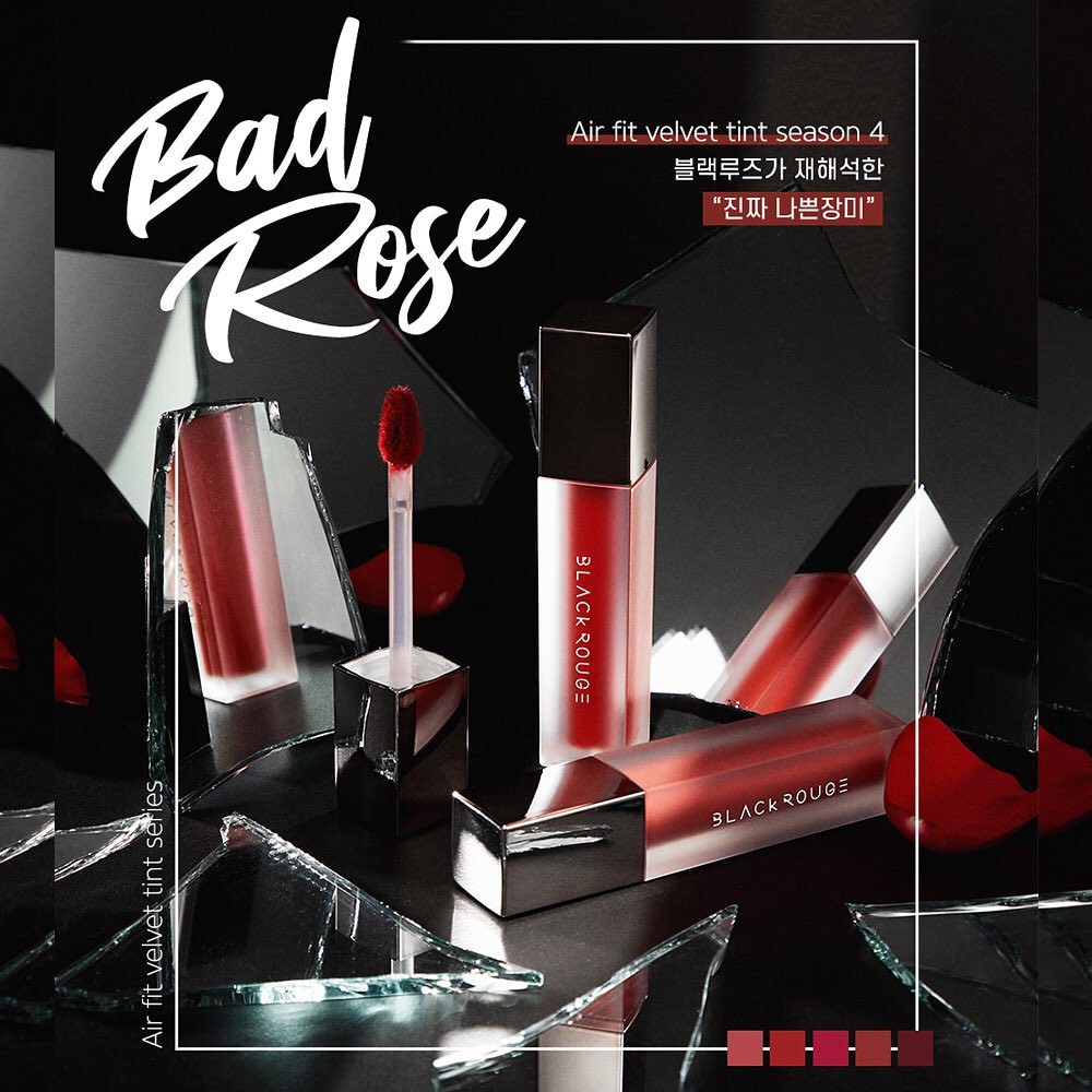 Son kem lì Black Rouge A19 - Đỏ Hồng  Black Rouge Air Fit Velvet Tint Ver.4 Bad Rose