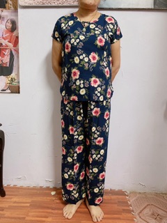 Bộ lanh lụa quần dài cho mẹ