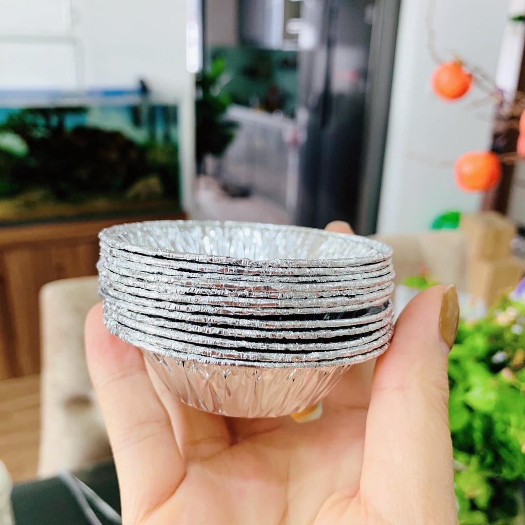 Set 100 Đế Cốc Chén Giấy Bạc Lót Khuôn Nướng Bánh tart Trứng Siêu Tiện Dụng An Toàn Khi Sử Dụng