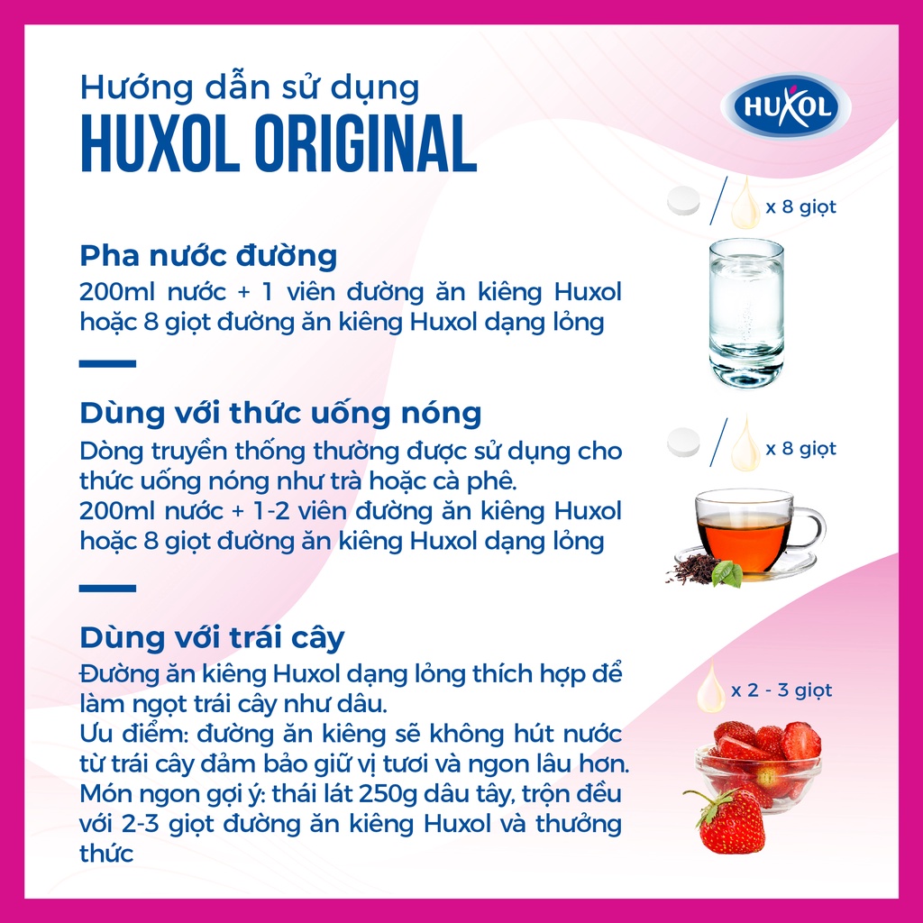 Đường ăn kiêng Huxol Original | hộp 650 viên