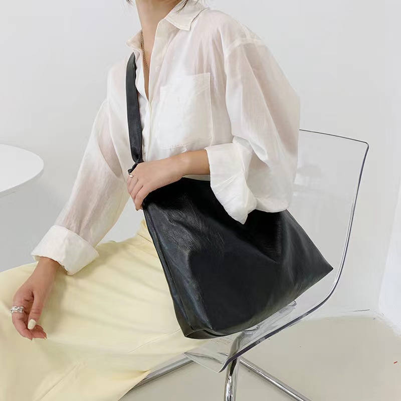 Túi tote đeo chéo da trơn hàn quốc túi đeo vai to thời trang vintage đi chơi đi làm