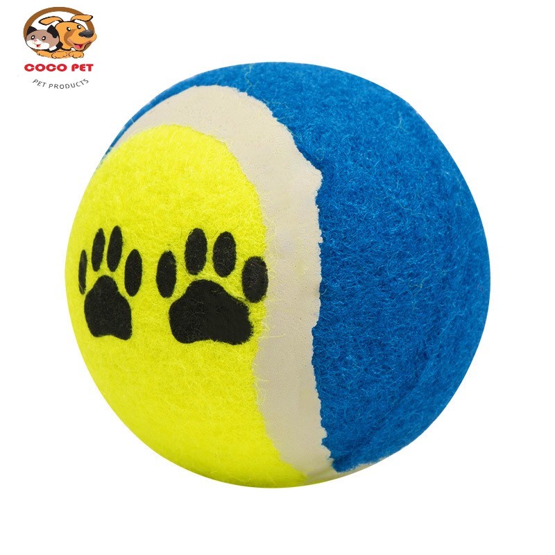 Đồ Chơi Bóng Tennis In Hình Dấu Chân Dễ Thương Cho Thú Cưng - Đồ Chơi Gặm Cho Chó