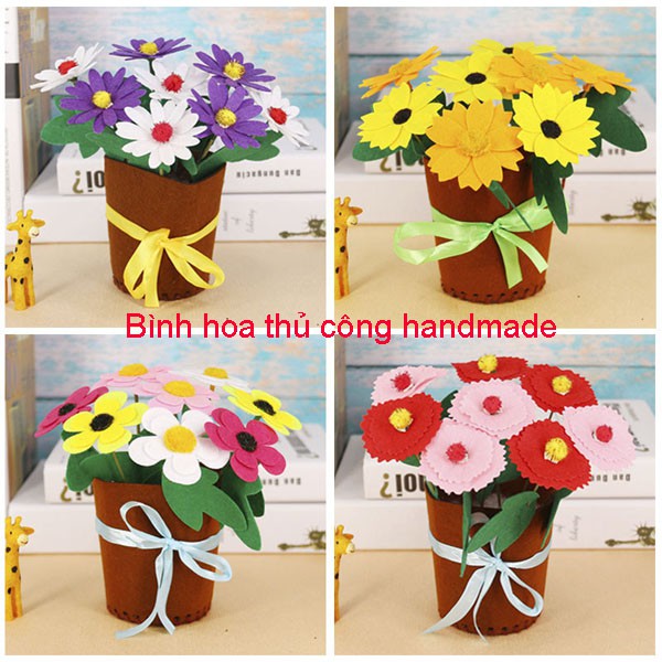 Bình hoa thủ công handmade cho bé, làm từ giấy xốp