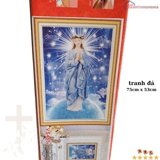 Tranh đính đá đức mẹ 75cm x 53cm