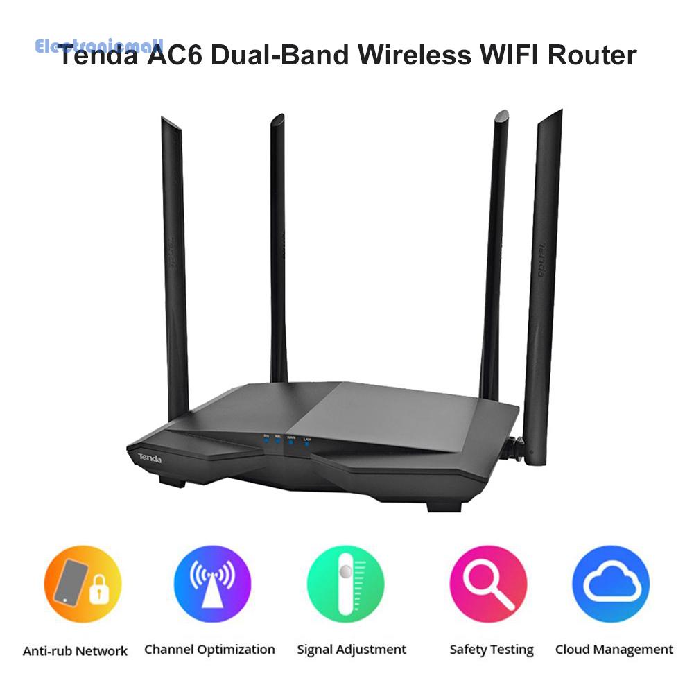 ElectronicMall01 Tenda AC6 Gigabit WiFi Router 1200Mbps Dual Band Wireless Network Router