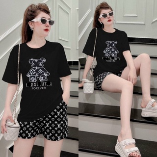 Set bộ thời trang form rộng phối họa tiết chất thun cotton phối lạnh 3d co giãn đẹp, mềm, mịn, mát