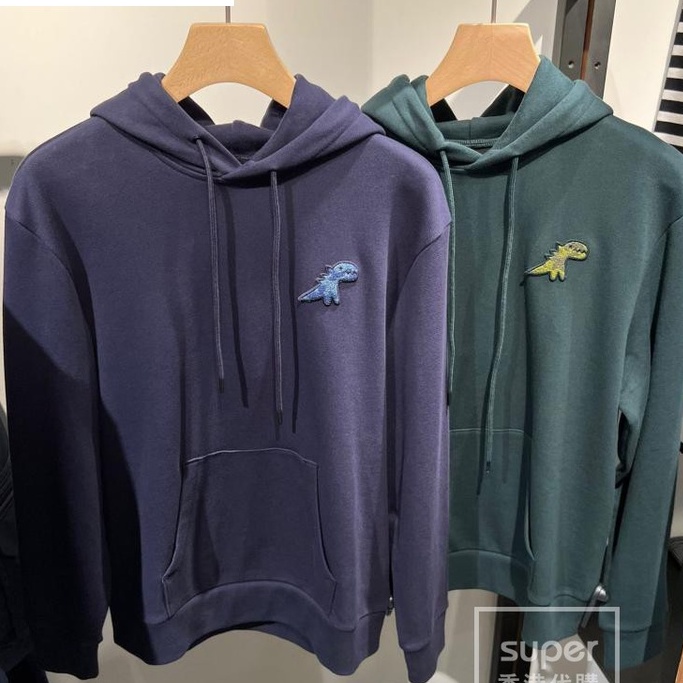 Agnes b.sport Áo sweatshirt Có Mũ Trùm Đầu Tay Dài In logo Khủng long Thời Trang Thu Đông