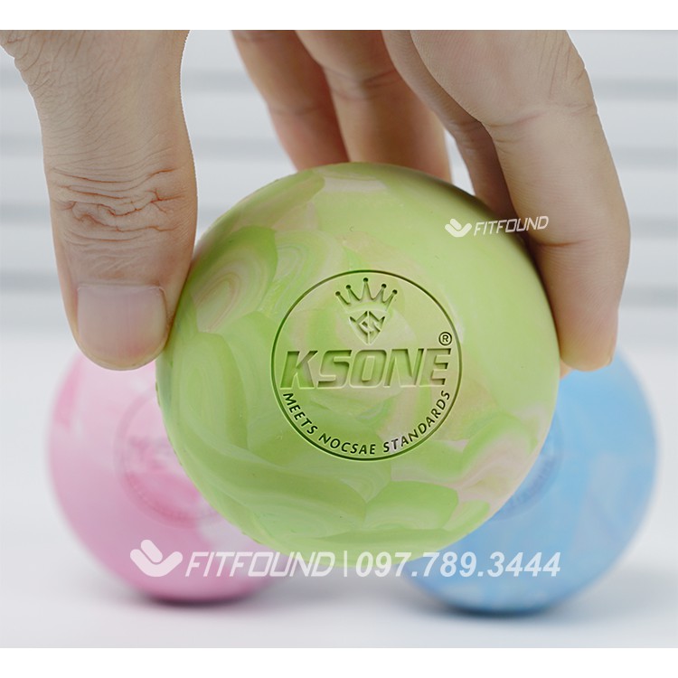 Lacrosse Ball- Bóng Cao Su Đơn Pha Màu Massage Giãn cơ/ Dãn Cơ Trị Liệu Cỡ 6,3 cm Ksone